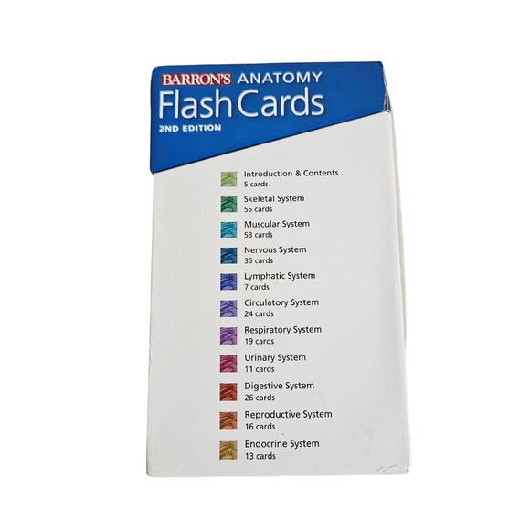Barron's Human Anatomy Flash Cards 2nd Edition Nursing Medical Biology Study - Picture 2 of 6